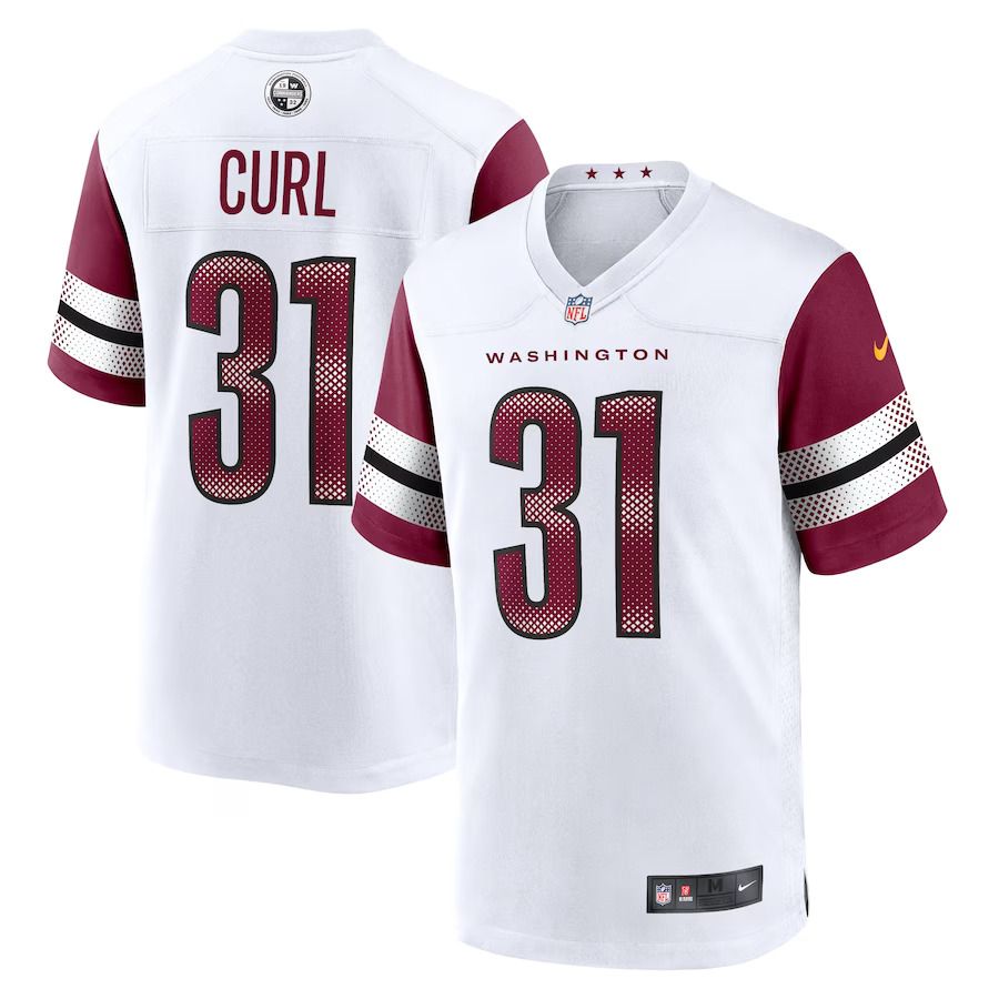 Men Washington Commanders 31 Kamren Curl Nike White Game NFL Jersey